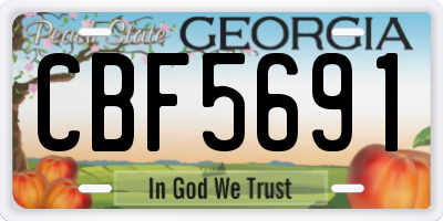 GA license plate CBF5691