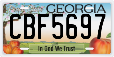 GA license plate CBF5697