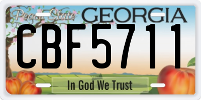 GA license plate CBF5711