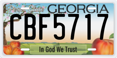 GA license plate CBF5717