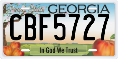 GA license plate CBF5727