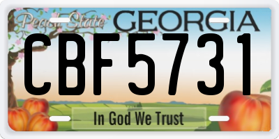 GA license plate CBF5731