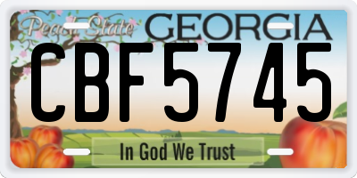 GA license plate CBF5745