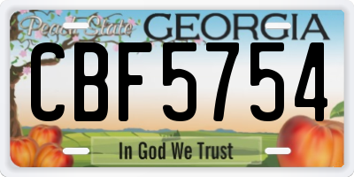 GA license plate CBF5754
