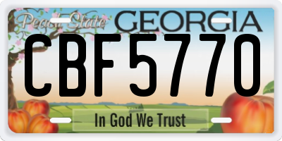 GA license plate CBF5770