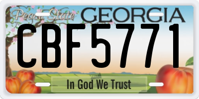 GA license plate CBF5771
