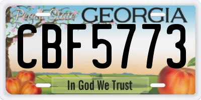 GA license plate CBF5773