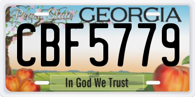 GA license plate CBF5779