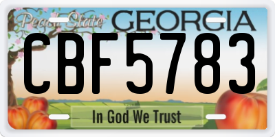 GA license plate CBF5783