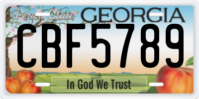 GA license plate CBF5789