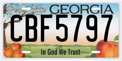 GA license plate CBF5797