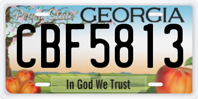 GA license plate CBF5813