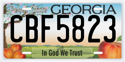GA license plate CBF5823