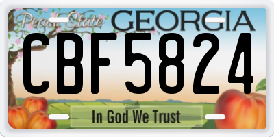 GA license plate CBF5824