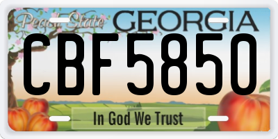GA license plate CBF5850