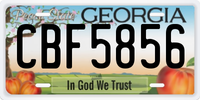 GA license plate CBF5856