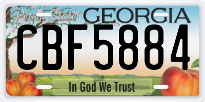 GA license plate CBF5884