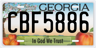 GA license plate CBF5886