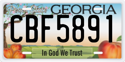 GA license plate CBF5891