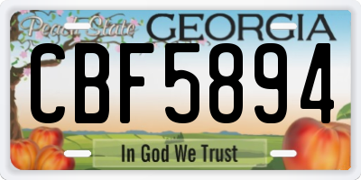 GA license plate CBF5894