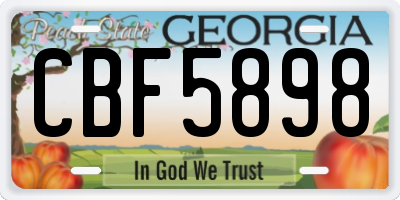 GA license plate CBF5898