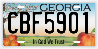 GA license plate CBF5901