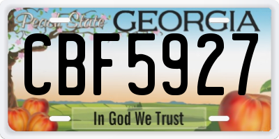 GA license plate CBF5927