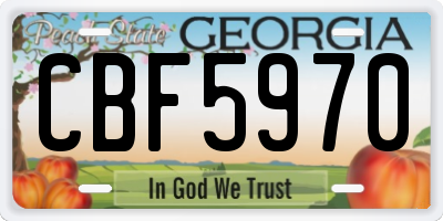GA license plate CBF5970
