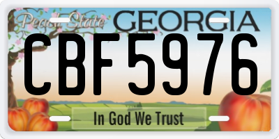 GA license plate CBF5976