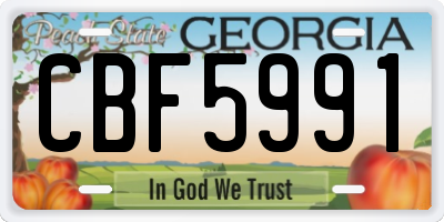 GA license plate CBF5991