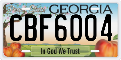 GA license plate CBF6004