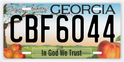 GA license plate CBF6044