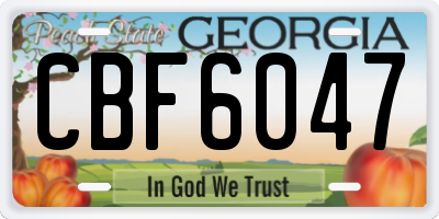 GA license plate CBF6047