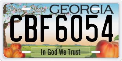 GA license plate CBF6054
