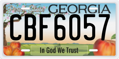 GA license plate CBF6057
