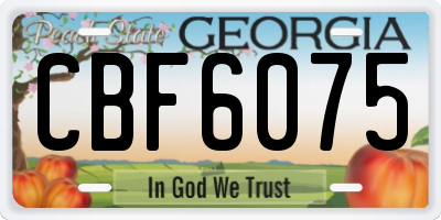 GA license plate CBF6075