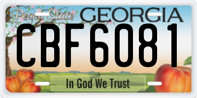 GA license plate CBF6081