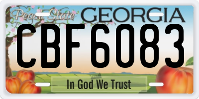 GA license plate CBF6083