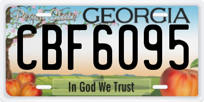 GA license plate CBF6095