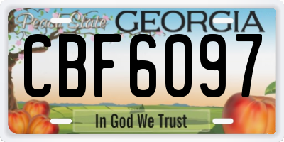GA license plate CBF6097