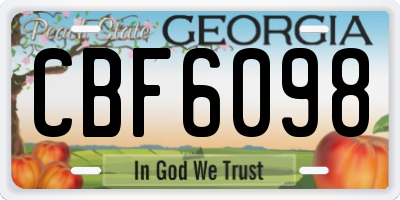 GA license plate CBF6098