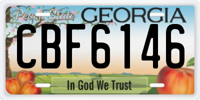 GA license plate CBF6146