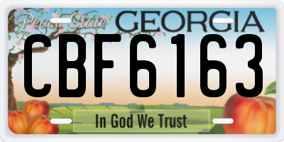 GA license plate CBF6163