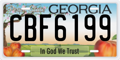 GA license plate CBF6199