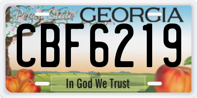 GA license plate CBF6219