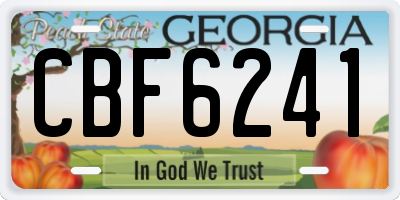 GA license plate CBF6241