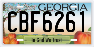 GA license plate CBF6261