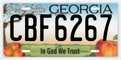 GA license plate CBF6267
