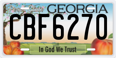 GA license plate CBF6270