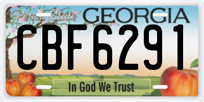 GA license plate CBF6291